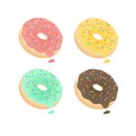 도너츠 4종 메뉴 일러스트 ai 다운로드 download donuts menu vector