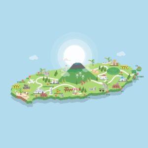 제주도 관광 지도 랜드마크 다운로드 할 수 있는 ai 벡터 이미지입니다- 어반브러시
