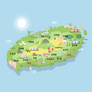 제주도 관광지 지도 랜드마크 다운로드 할 수 있는 ai 벡터 이미지입니다- 어반브러시