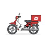 우체부 우체국 오토바이 일러스트 ai 다운로드 download postman post office motorcycle