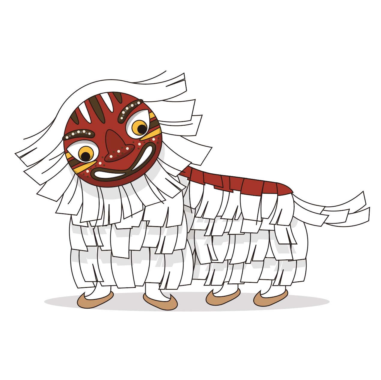 전통 사자탈 일러스트
