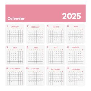 2025년 달력 휴일