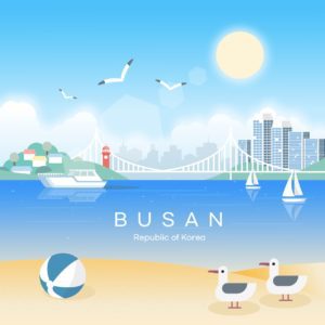 부산 풍경 일러스트