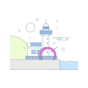 부산 태종대 일러스트