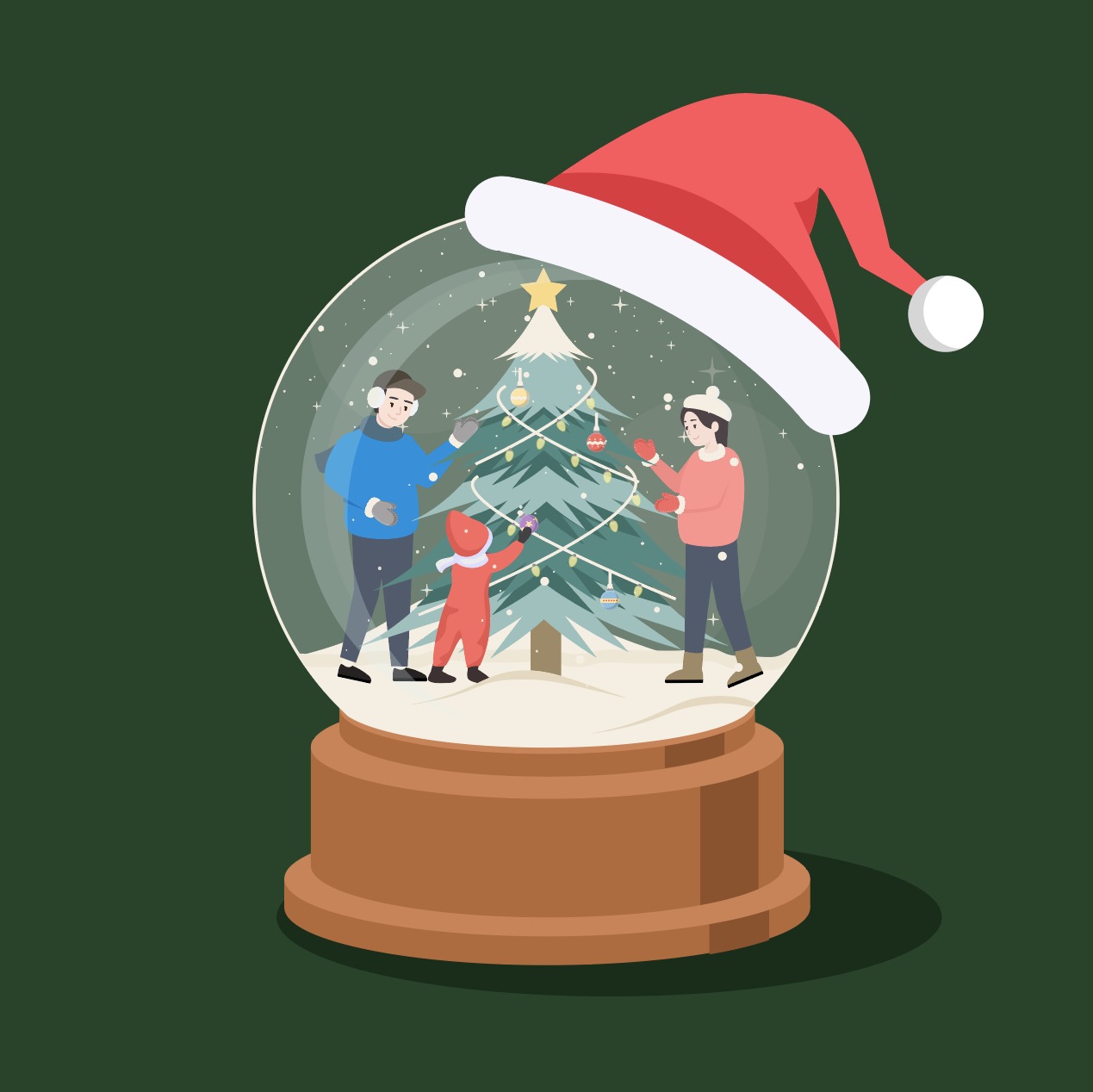 크리스마스 가족 워터볼