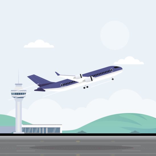 비행기 이륙 일러스트