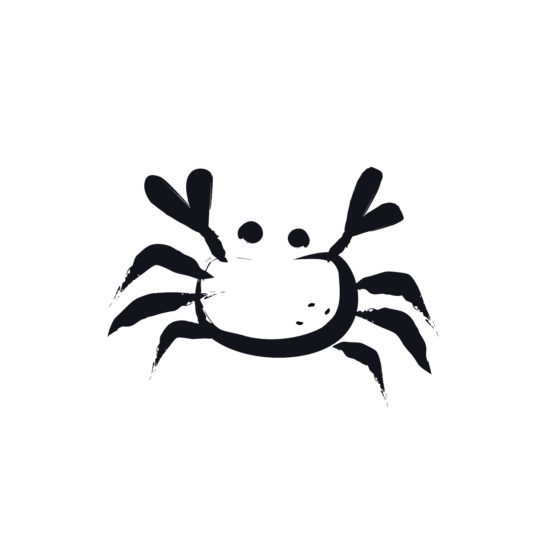 꽃게 캘리그라피 로고