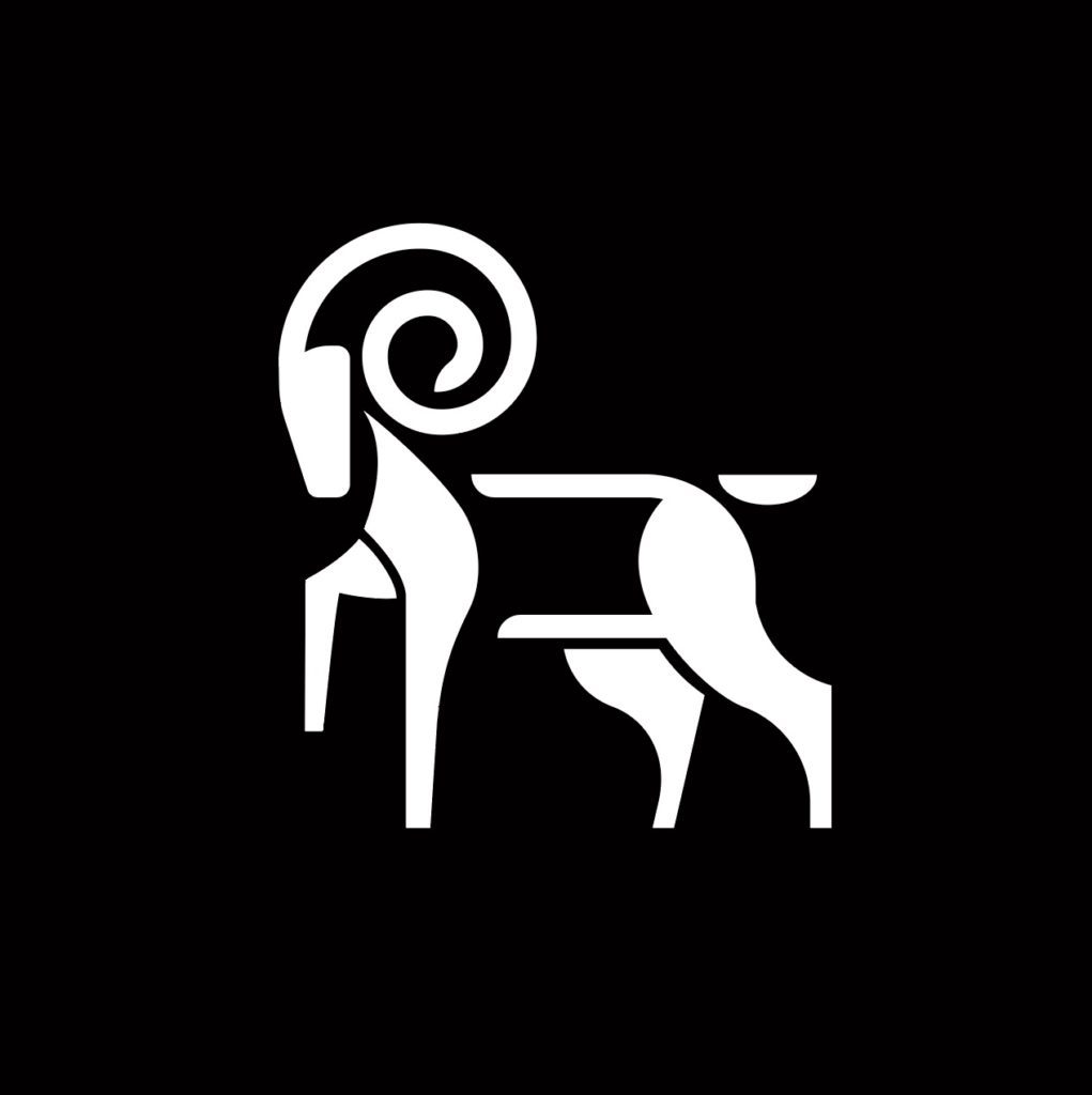 산양 실루엣 일러스트