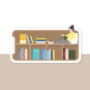 스마트폰 독서 일러스트
