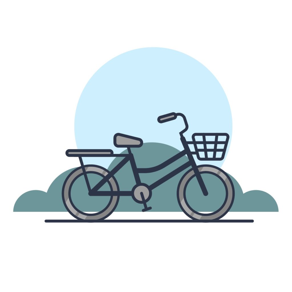 바구니 자전거 풍경