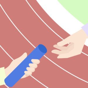 바톤터치 계주 일러스트
