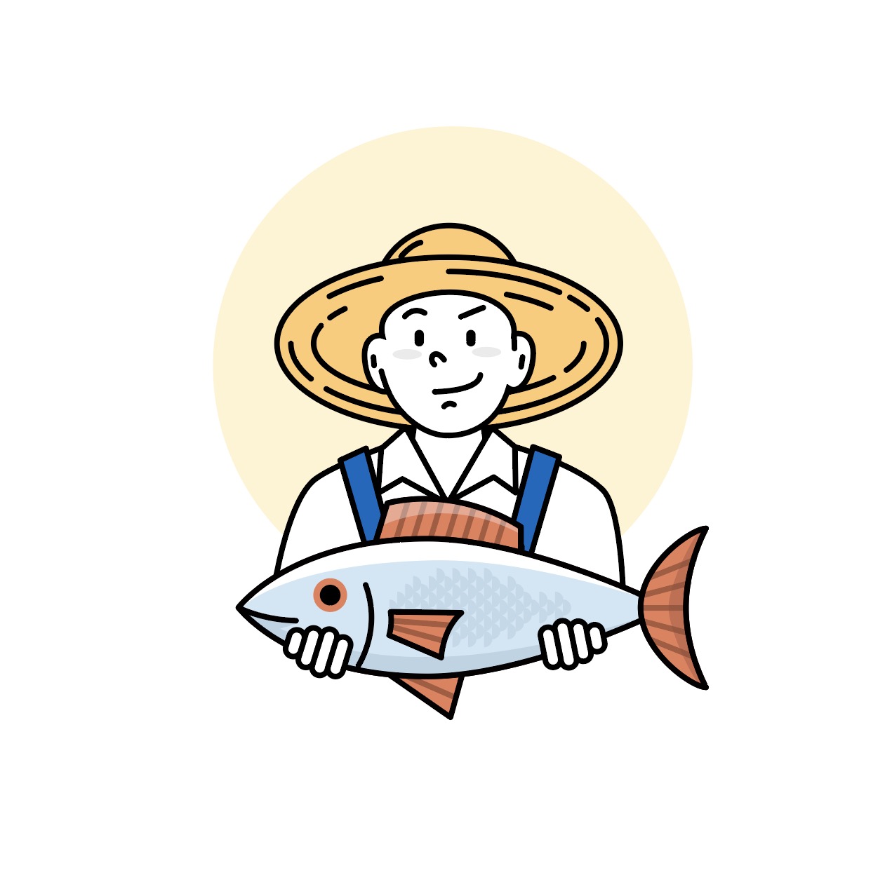 어부 물고기 캐릭터