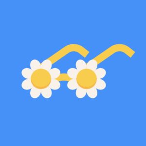 꽃 선글라스 일러스트