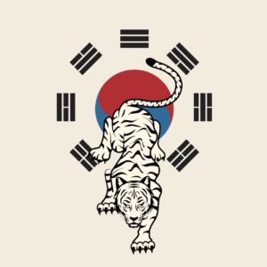 태극기 한국 호랑이