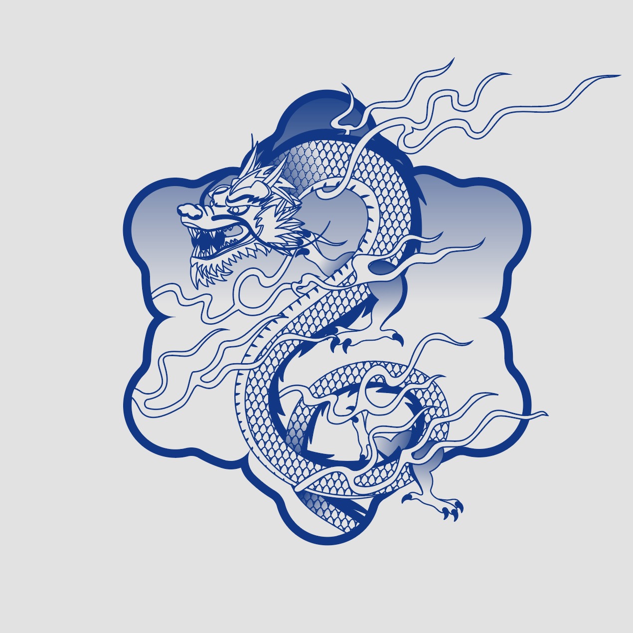 Download dragon cloud traditional illustration ai