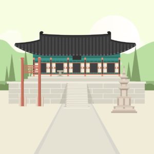 해인사 대적광전 일러스트