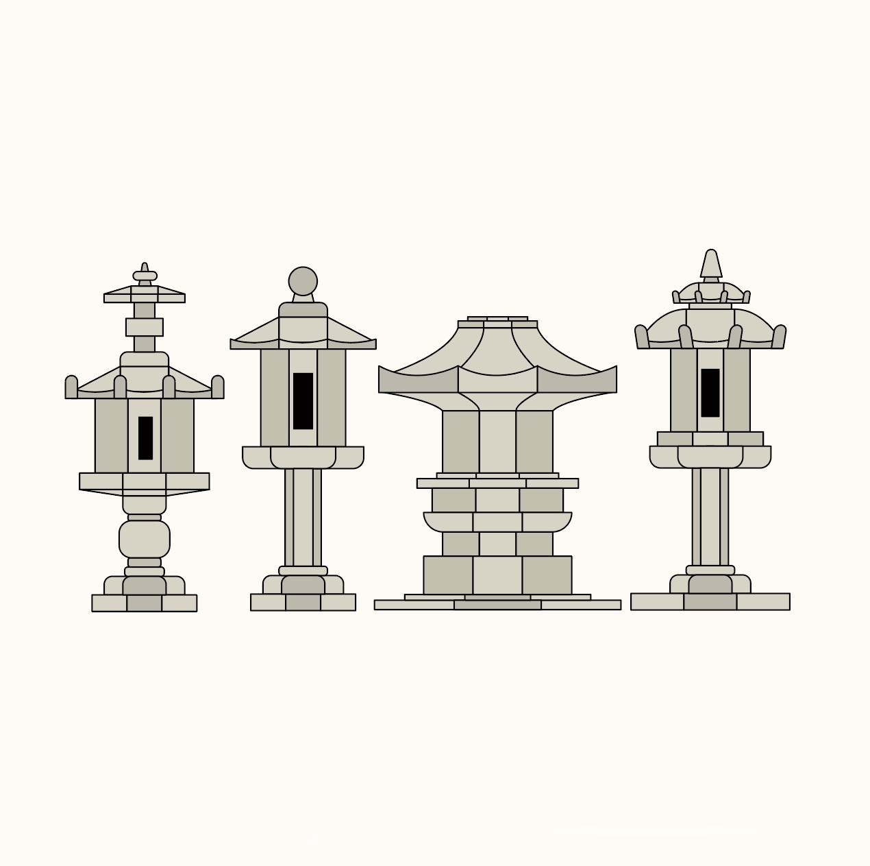 전통 석등 일러스트