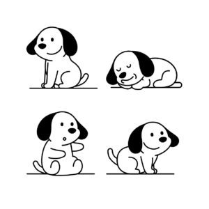 강아지 동작 세트