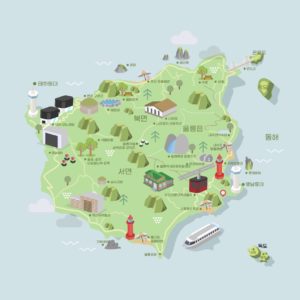 울릉도 관광지도 일러스트
