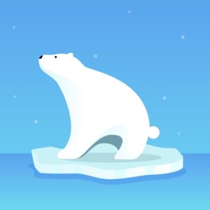빙하 북극곰 일러스트