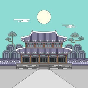경복궁 전통그림 일러스트