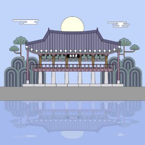 남원 광한루 일러스트