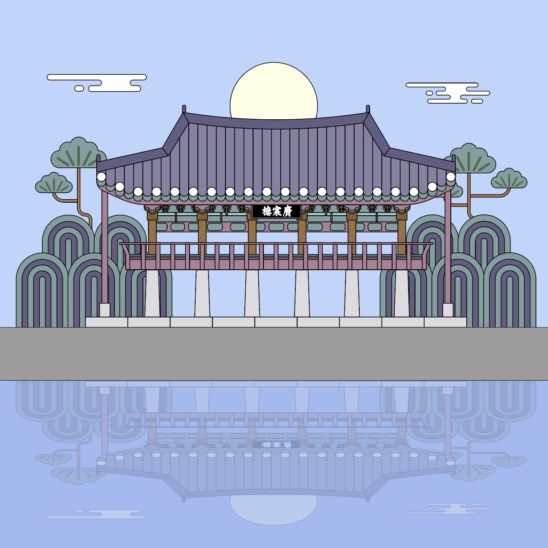 남원 광한루 일러스트