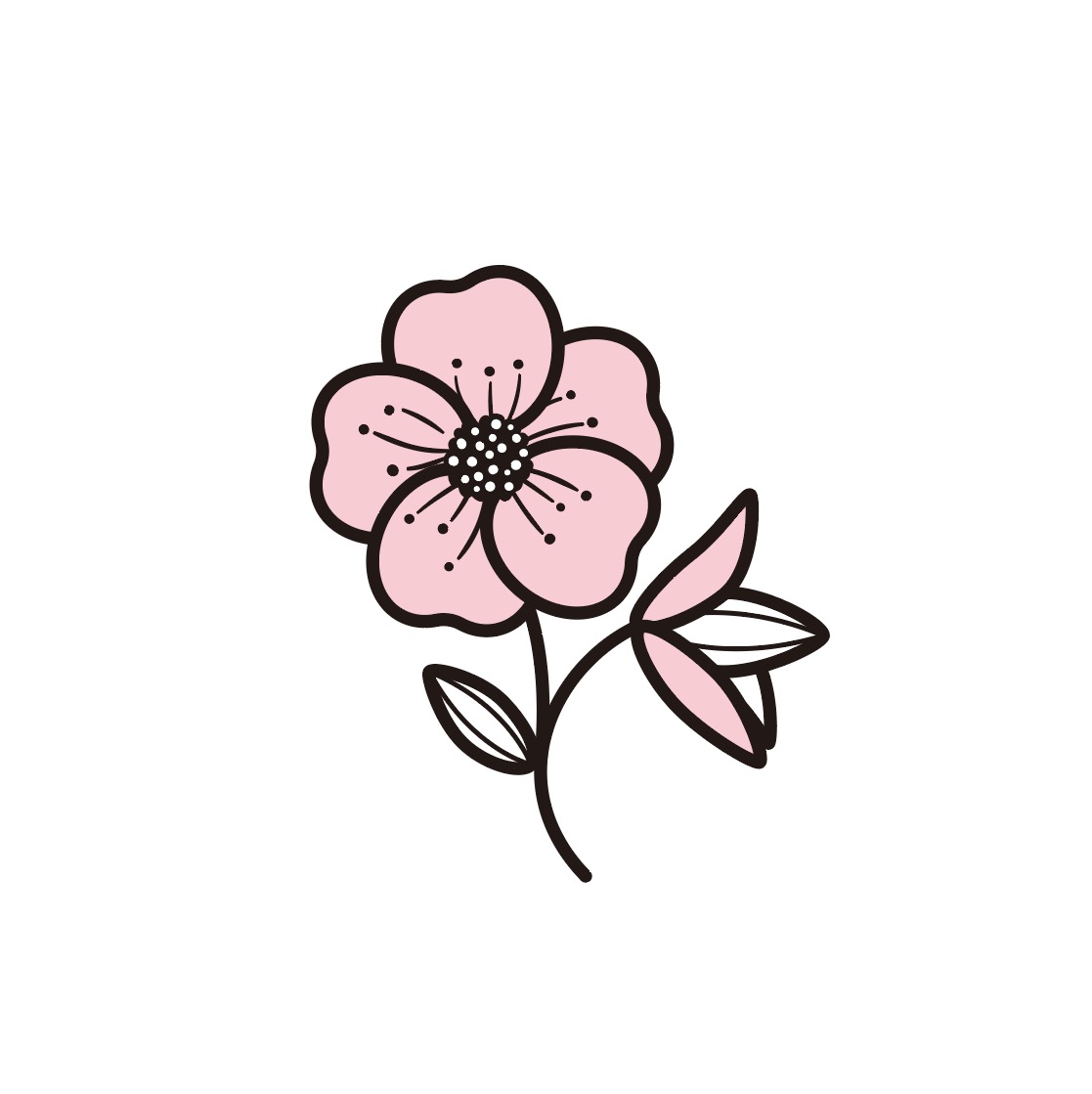 동백꽃 도안 일러스트