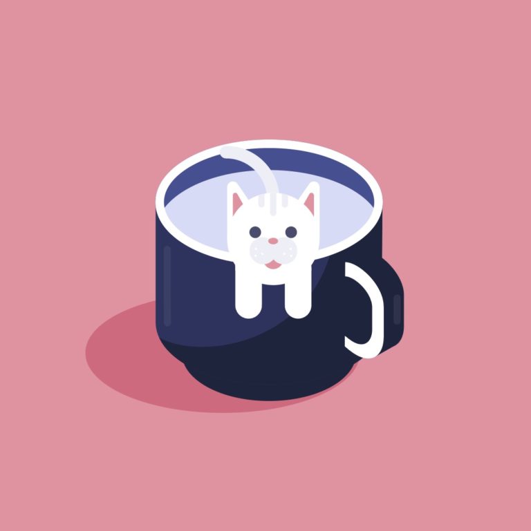 고양이 커피 카페 일러스트 백터 ai 다운로드