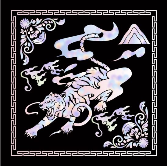 호랑이 나전칠기 자개