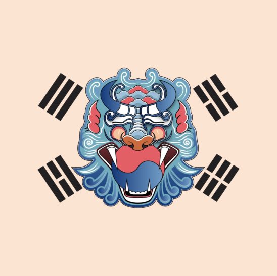 용 여의주 태극기