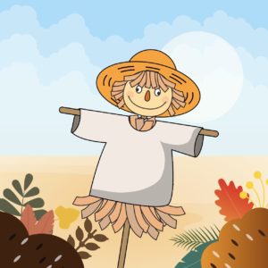 허수아비 가을 일러스트