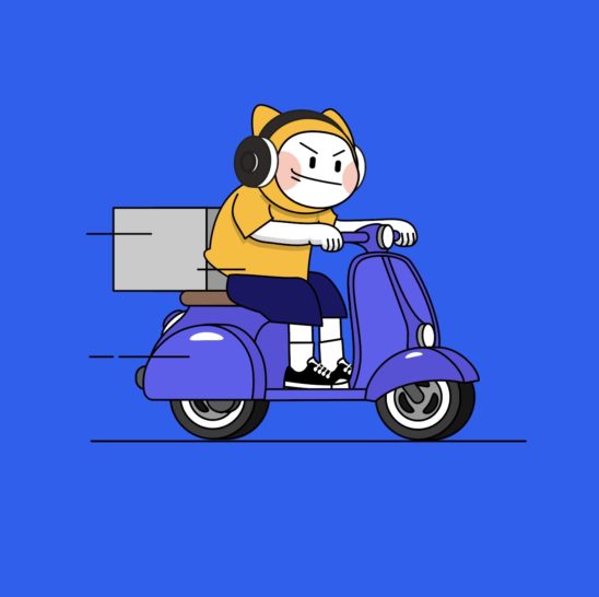 배달 오토바이 캐릭터