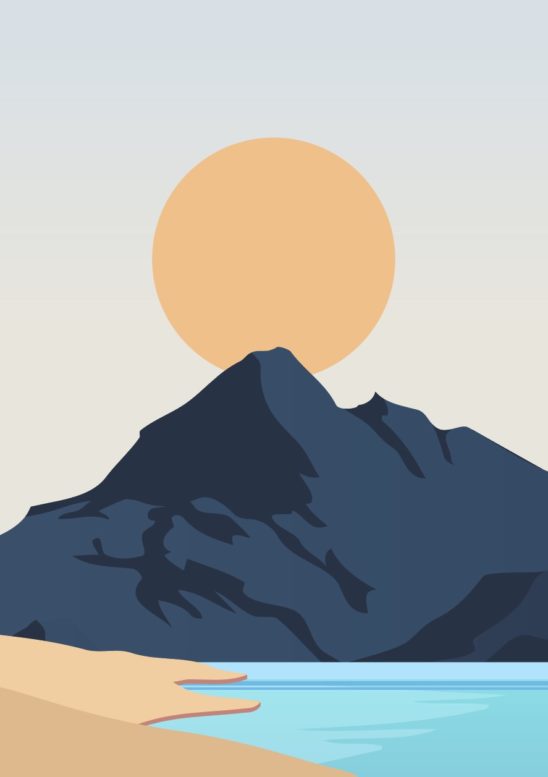 산봉우리 등산 포스터