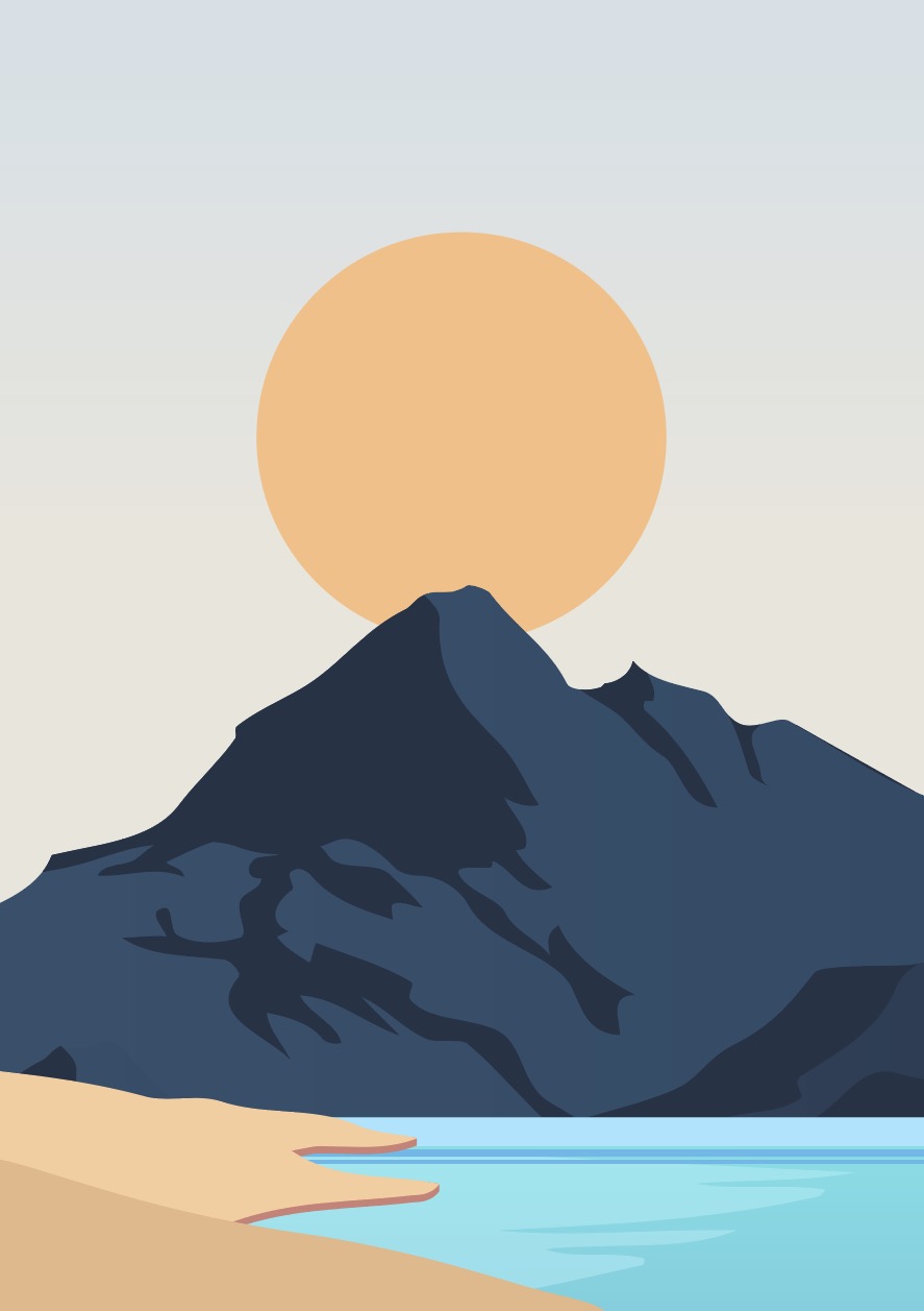 산봉우리 등산 포스터