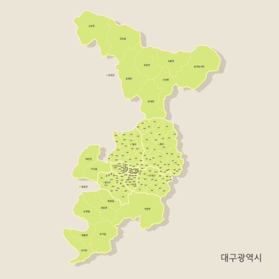 대구광역시 행정구역 지도