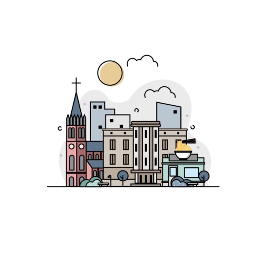 명동 거리 일러스트