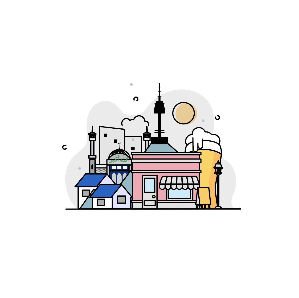 이태원 랜드마크 일러스트