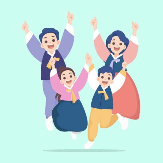 한복 가족 점프