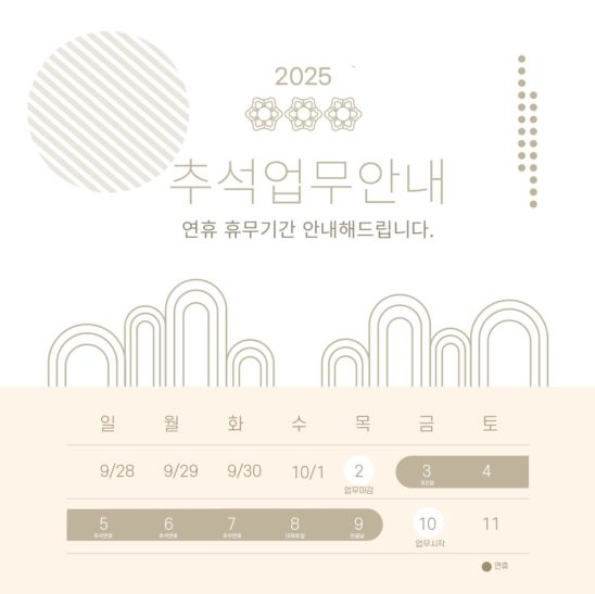 2025 추석 연휴