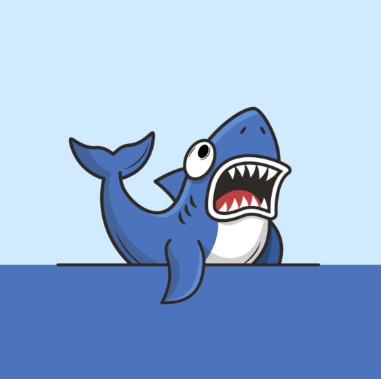 놀란 상어 캐릭터