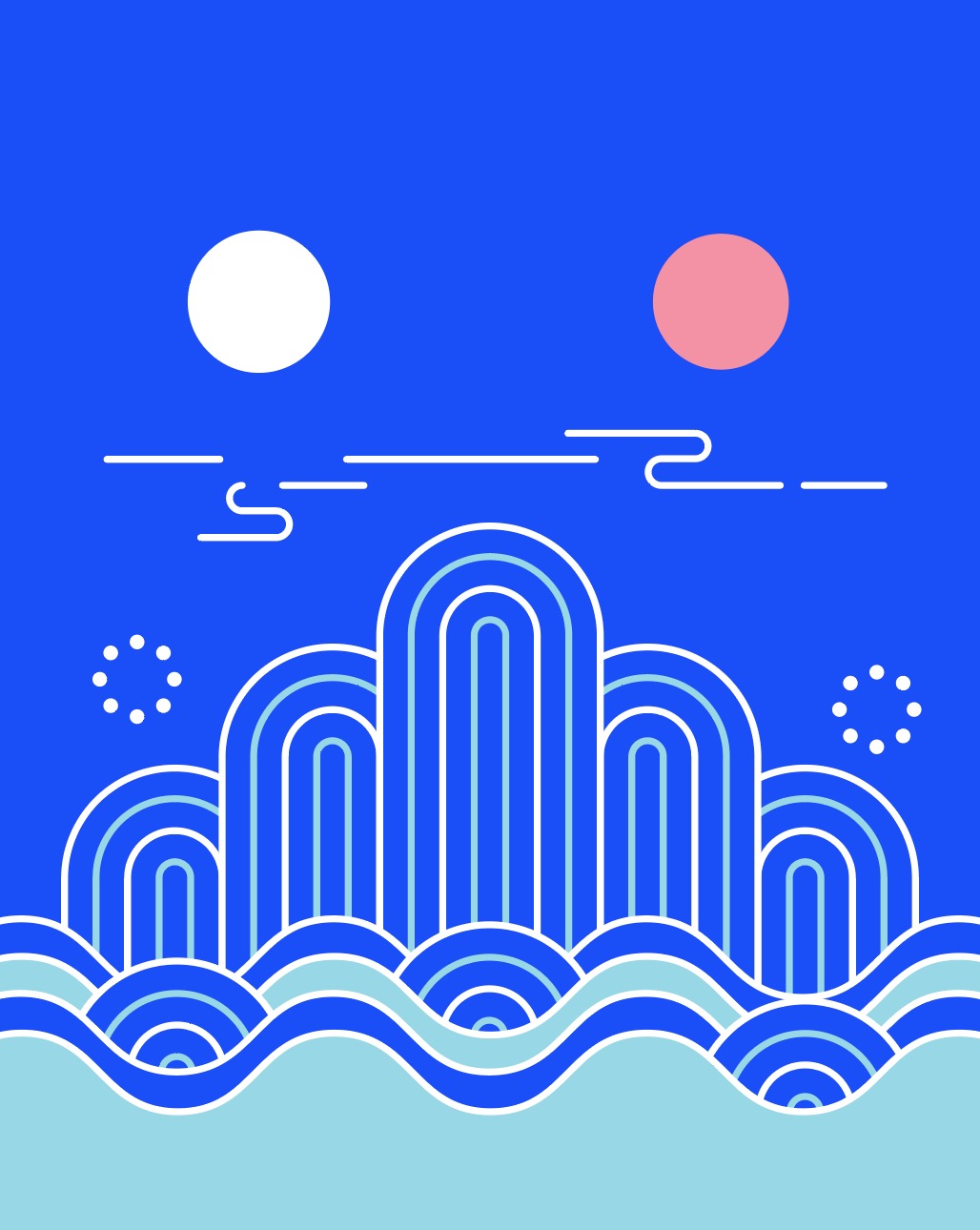 일월 오봉도 모던