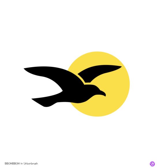 갈매기 실루엣 로고