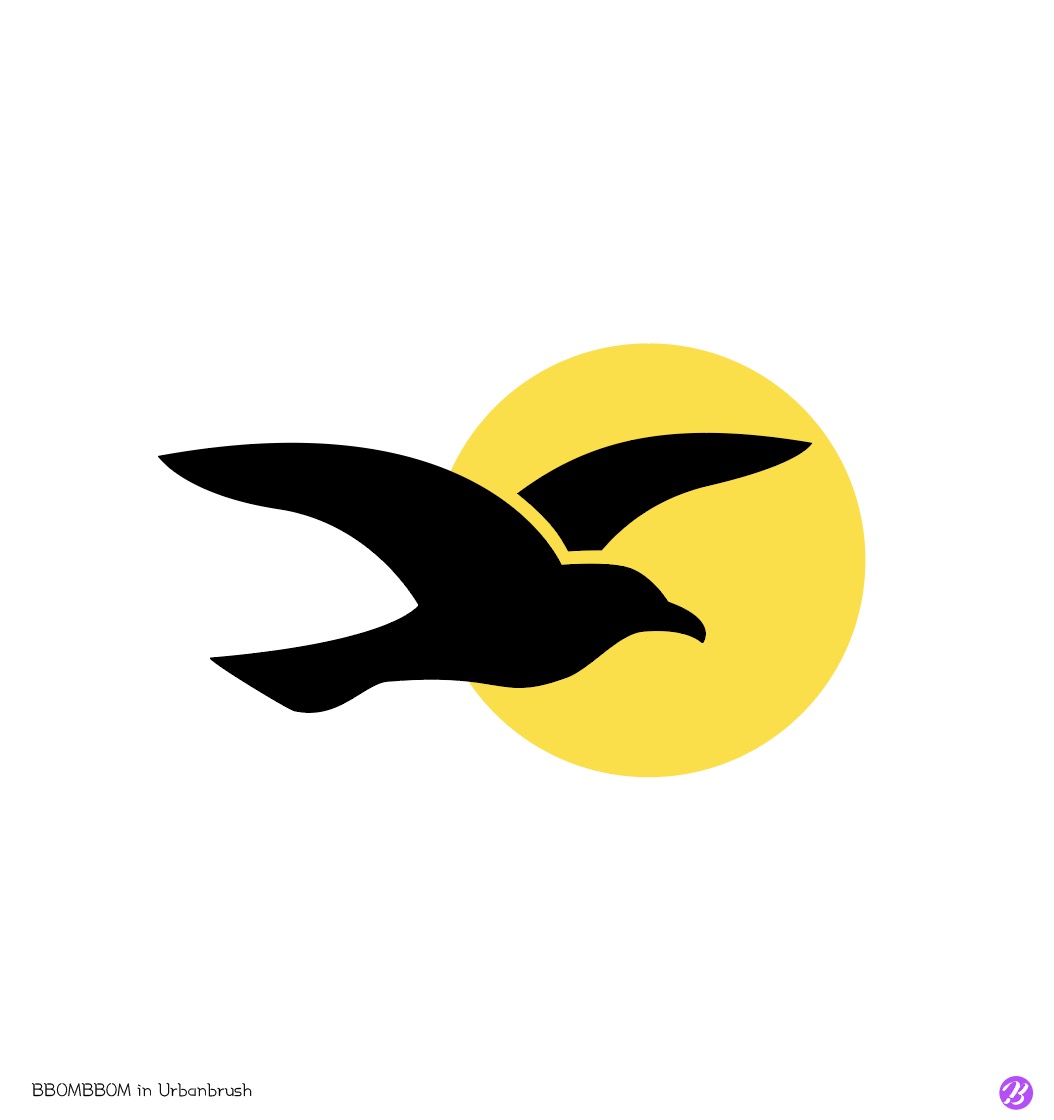 갈매기 실루엣 로고