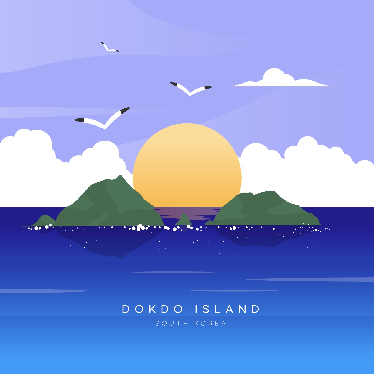 독도 노을 배경