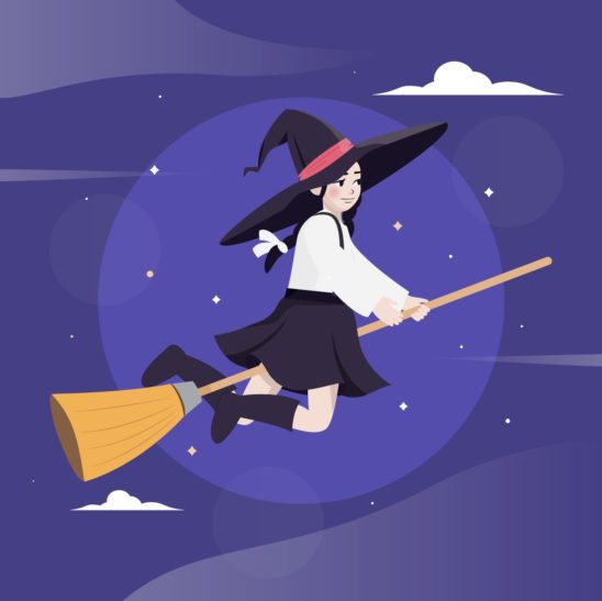 마녀 빗자루 비행