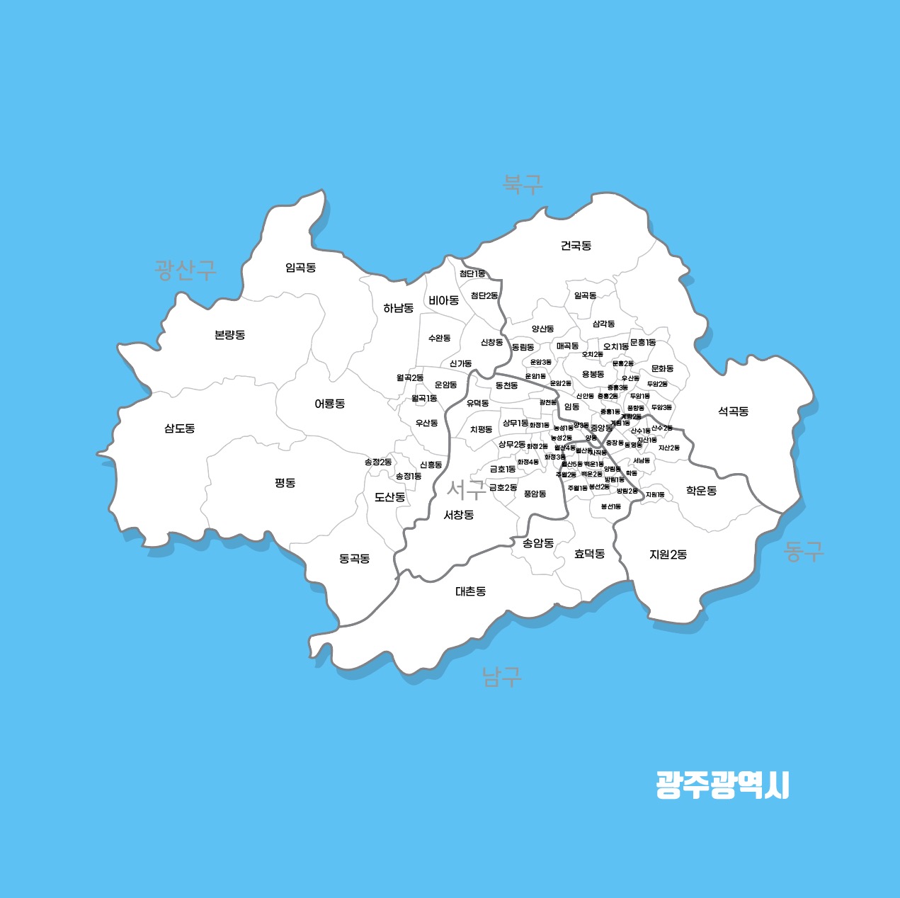 Download Gwangju Metropolitan City Dong Map Division Illustration AI
