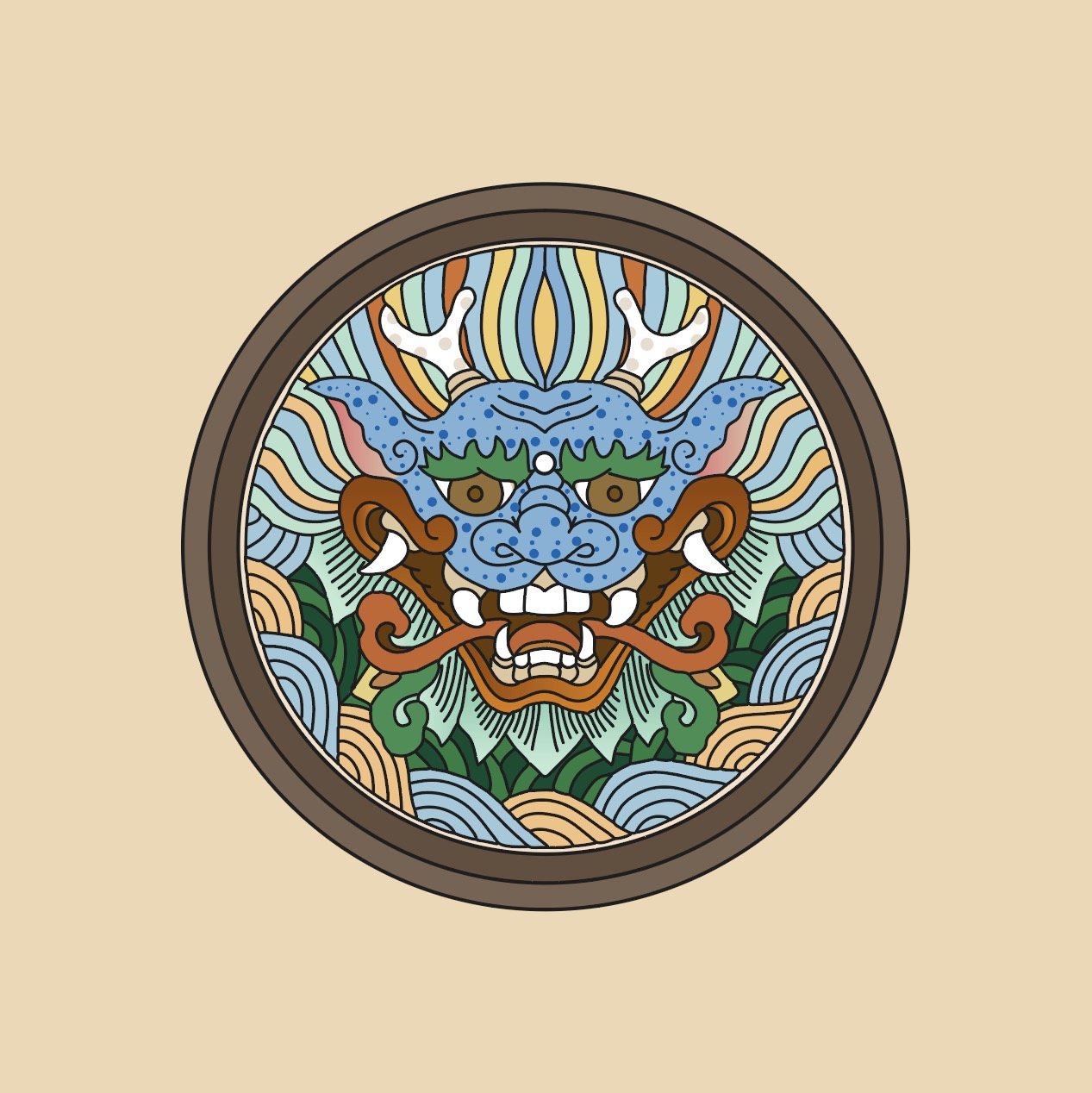 Joseon Dynasty shield illustration AI download