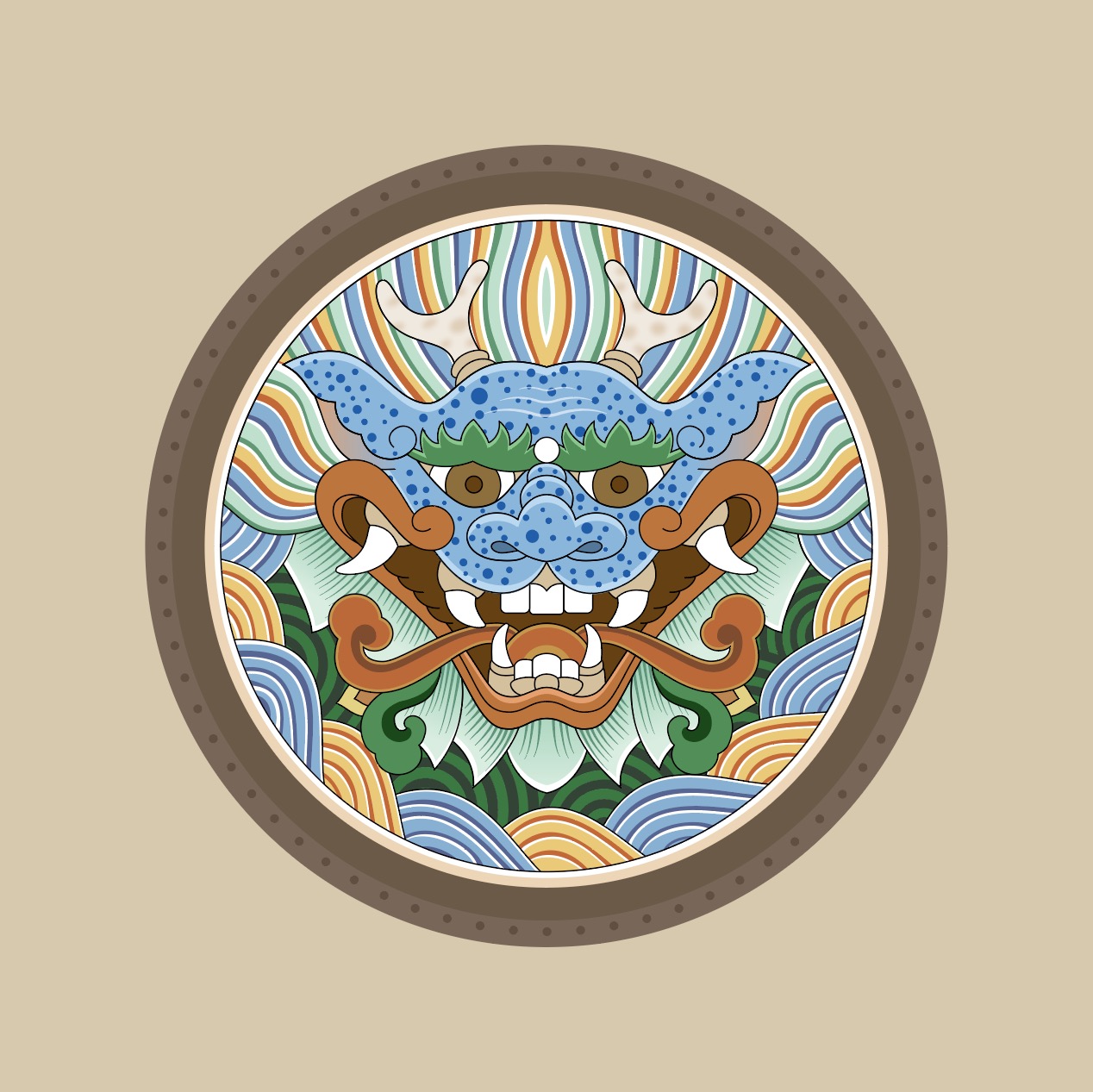 Joseon goblin shield illustration ai download