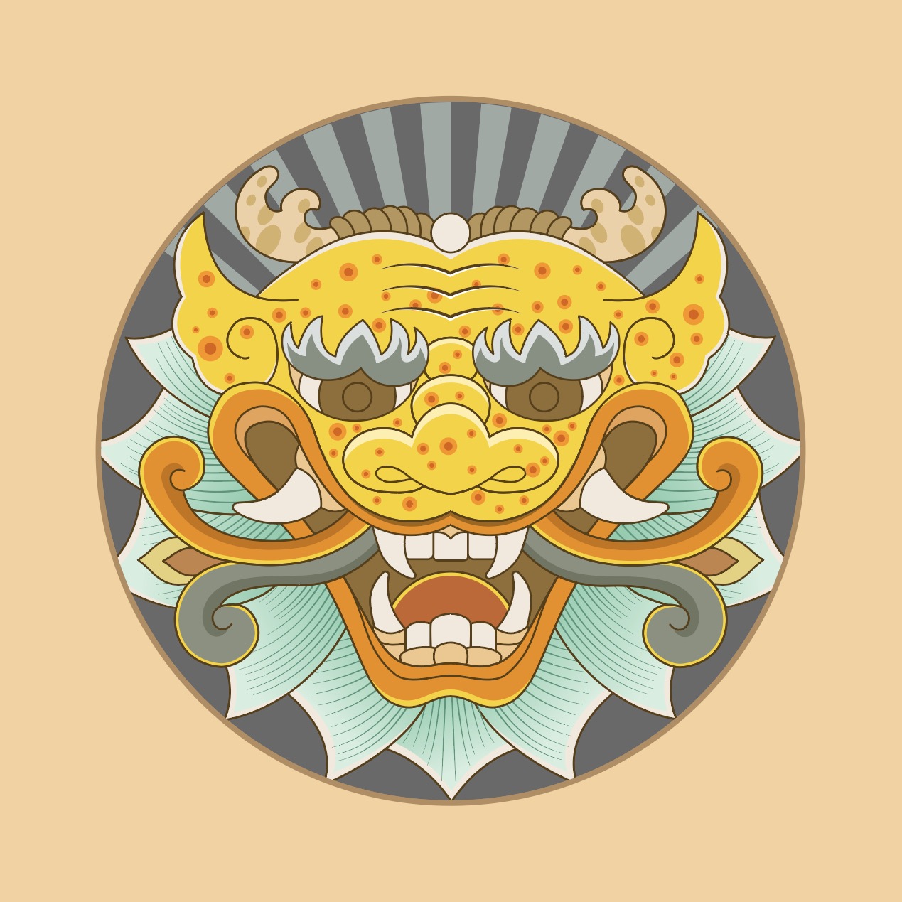 Joseon Dynasty goblin shield illustration ai download